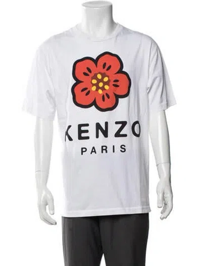 Pre-owned Kenzo Graphic Print Crew Neck T-shirt In White