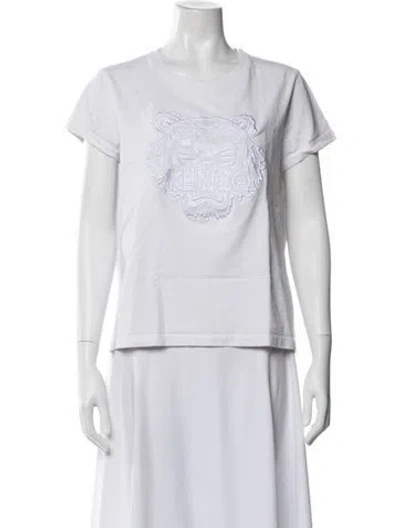 Pre-owned Kenzo Graphic Print Crew Neck T-shirt In White