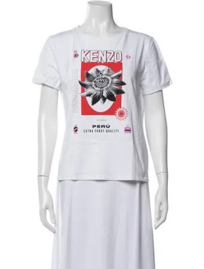 Pre-owned Kenzo Graphic Print Crew Neck T-shirt In White