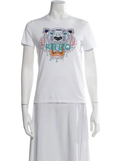 Pre-owned Kenzo Graphic Print Crew Neck T-shirt In White