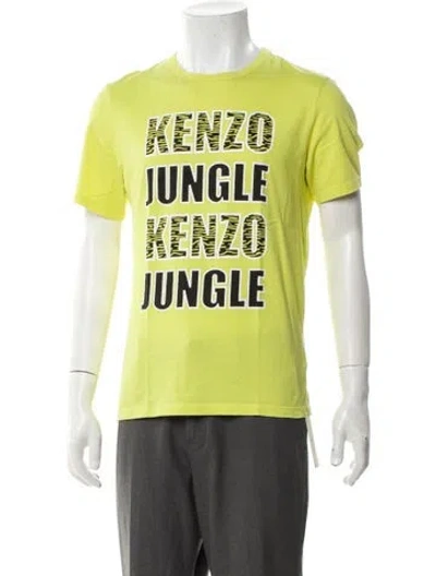 Pre-owned Kenzo Graphic Print Crew Neck T-shirt In Yellow