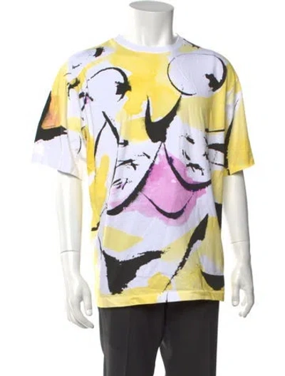 Pre-owned Kenzo Graphic Print Crew Neck T-shirt In Yellow