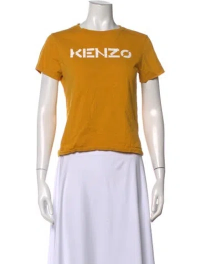 Pre-owned Kenzo Graphic Print Crew Neck T-shirt In Yellow