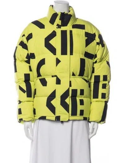 Pre-owned Kenzo Graphic Print Down Jacket In Green