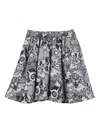 Kenzo Graphic-print Flared Skirt In Gray