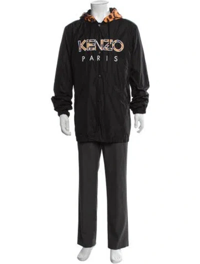 Pre-owned Kenzo Graphic Print Jacket In Black