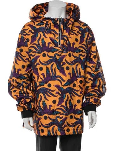 Pre-owned Kenzo Graphic Print Jacket In Orange/purple