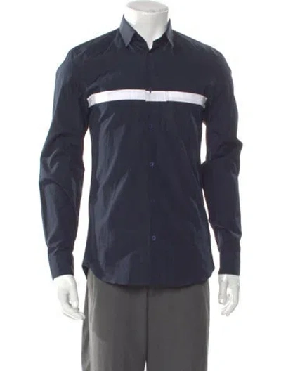Pre-owned Kenzo Graphic Print Long Sleeve Shirt In Blue