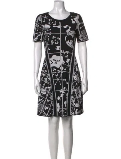 Pre-owned Kenzo Graphic Print Mini Dress In Black