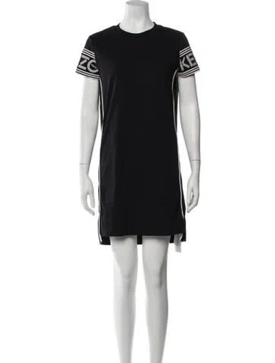 Pre-owned Kenzo Graphic Print Mini Dress In Black