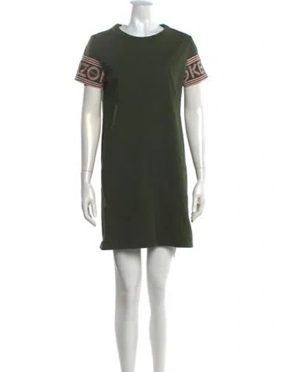Pre-owned Kenzo Graphic Print Mini Dress In Green