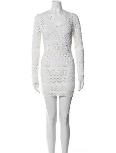 Pre-owned Kenzo Graphic Print Mini Dress In White