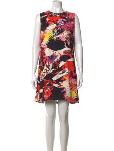 Pre-owned Kenzo Graphic Print Mini Dress In White
