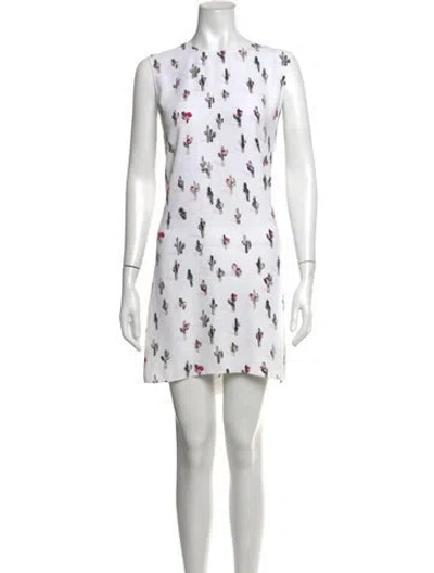 Pre-owned Kenzo Graphic Print Mini Dress In White