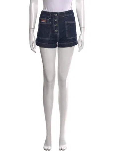Pre-owned Kenzo Graphic Print Mini Shorts In Black