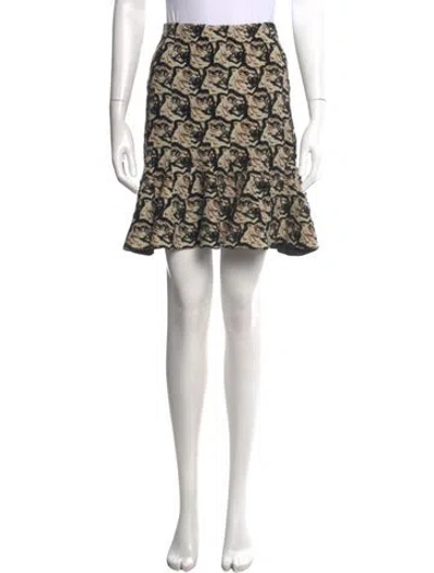 Pre-owned Kenzo Graphic Print Mini Skirt In Neutrals