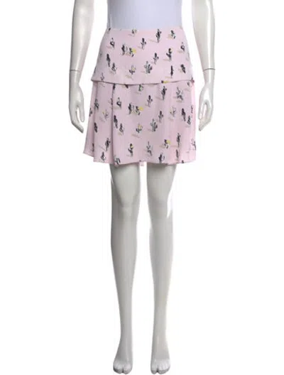 Pre-owned Kenzo Graphic Print Mini Skirt In Pink