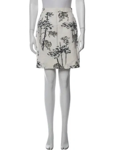 Pre-owned Kenzo Graphic Print Mini Skirt In White