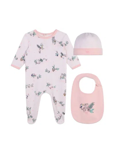 Kenzo Babies' Graphic-print Organic Cotton Pyjamas (set Of Three) In 粉色