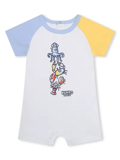 Kenzo Babies' Graphic-print Organic Cotton Shorties In White
