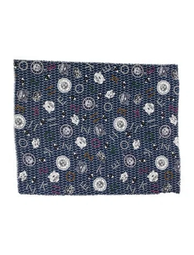 Pre-owned Kenzo Graphic Print Scarf In Black