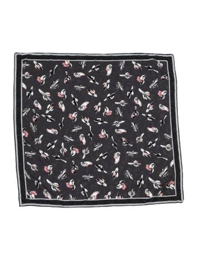 Pre-owned Kenzo Graphic Print Scarf In Grey