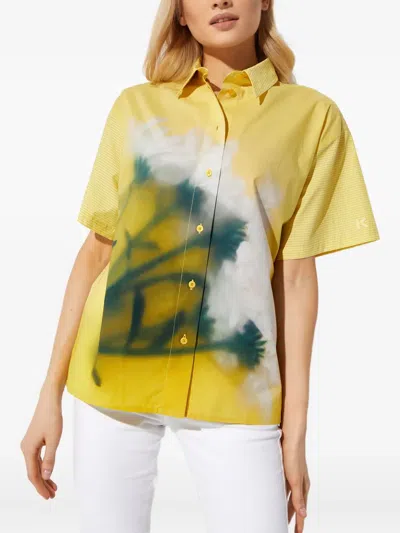 Kenzo Graphic-print Shirt In Yellow