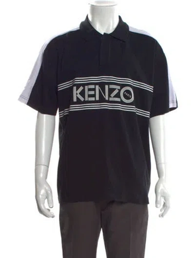 Pre-owned Kenzo Graphic Print Short Sleeve Shirt In Black