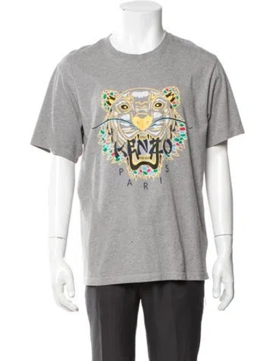 Pre-owned Kenzo Graphic Print Short Sleeve Shirt In Gray