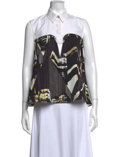 Pre-owned Kenzo Graphic Print Sleeveless Top In Black/white