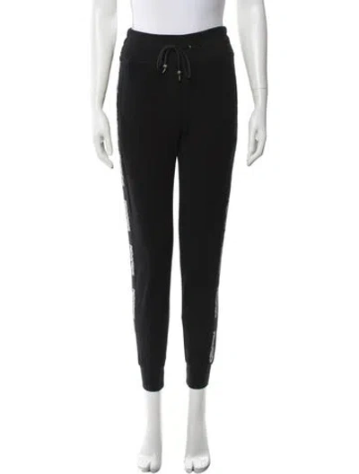 Pre-owned Kenzo Graphic Print Straight Leg Pants In Black