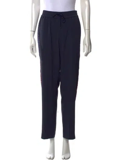Pre-owned Kenzo Graphic Print Straight Leg Pants In Blue