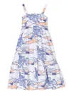 Kenzo Graphic-print Strappy Dress In White