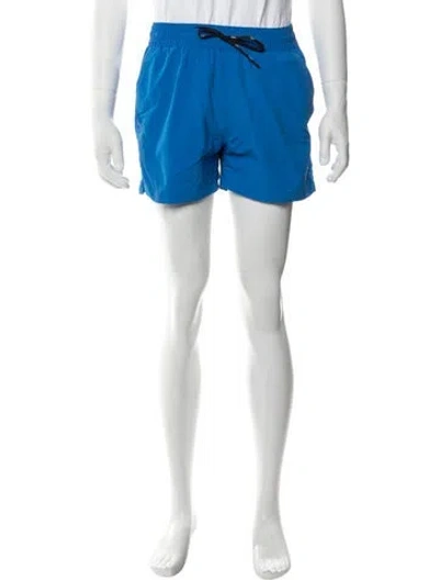 Pre-owned Kenzo Graphic Print Swim Trunks In Blue