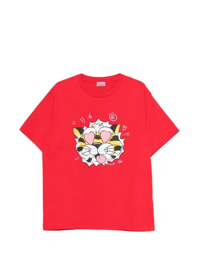 Kenzo Wild Tiger Graphic Oversize Short Sleeve T Shirt In Multi