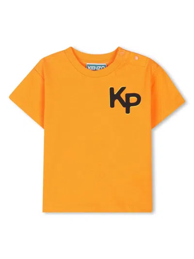 Kenzo Babies' Graphic Print T-shirt In Orange