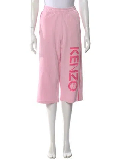 Pre-owned Kenzo Graphic Print Wide Leg Pants In Pink