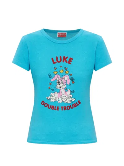 Kenzo Graphic R-shirt In Blue