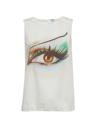 Pre-owned Kenzo Graphic Sleeveless Top In Neutral