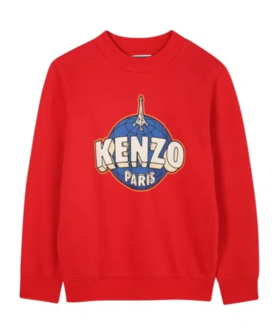 Kenzo Kids' Graphic-logo Sweatshirt In Red