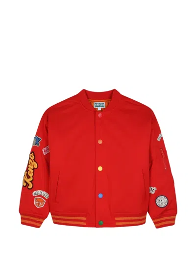 Kenzo Kids' Graphic-print Bomber Jacket In Red