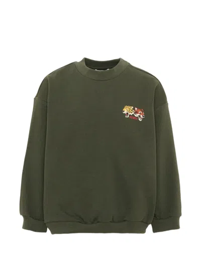 Kenzo Kids' Graphic-print Cotton Sweatshirt In Green