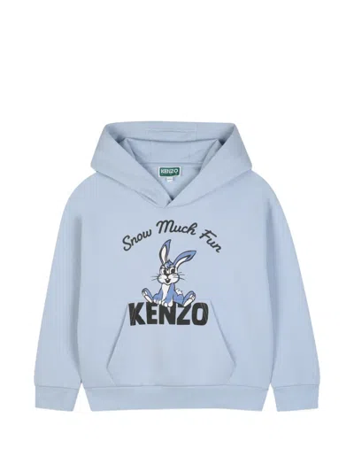 Kenzo Kids' Graphic-print Hoodie In Blue