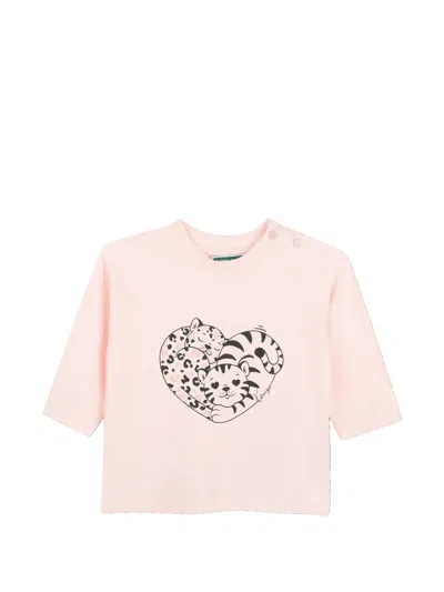Kenzo Babies' Graphic-print Long-sleeve T-shirt In Pink