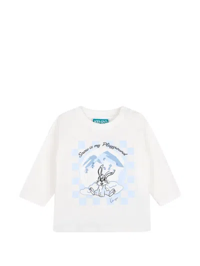 Kenzo Babies' Graphic-print Long-sleeve T-shirt In White