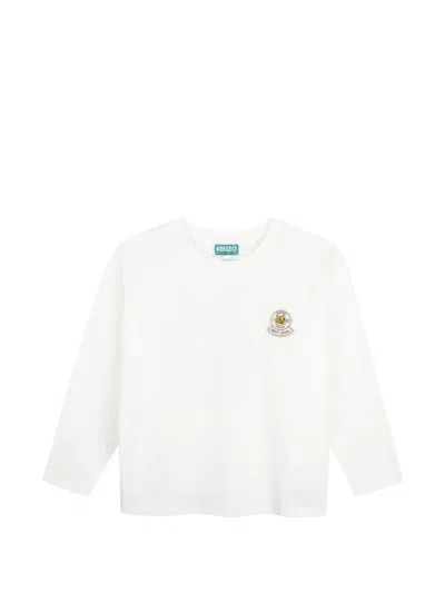 Kenzo Kids' Graphic-print Long-sleeve T-shirt In White