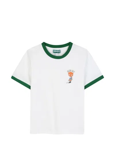 Kenzo Kids' Graphic-print Ringer T-shirt In White