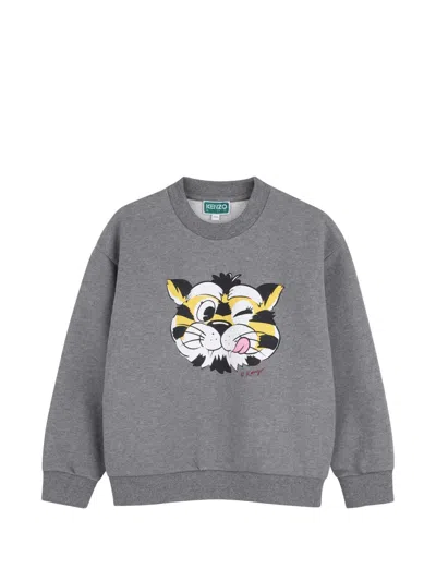 Kenzo Kids' Graphic-print Sweater In Gray