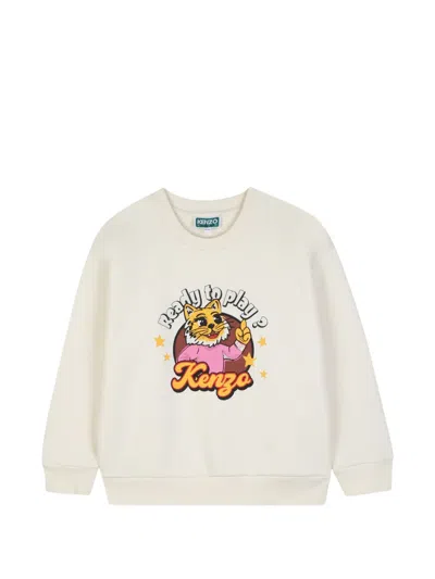Kenzo Kids' Graphic-print Sweater In White
