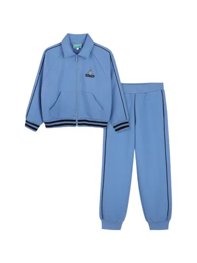 Kenzo Kids' Graphic-print Track Pants In Blue